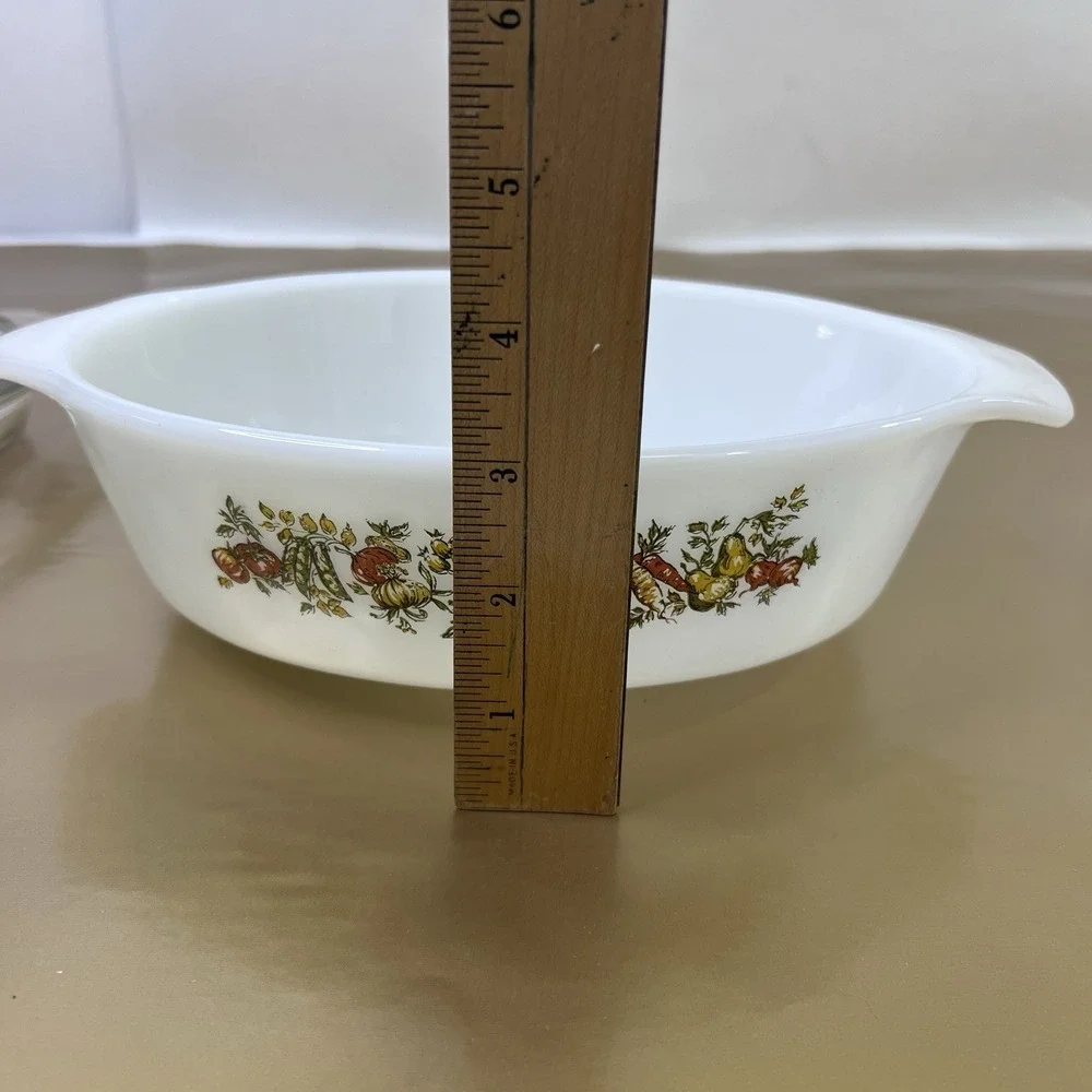 Vintage Anchor Hocking Fire King Harvest Vegetable 1.5 Qt Casserole Lid NOS